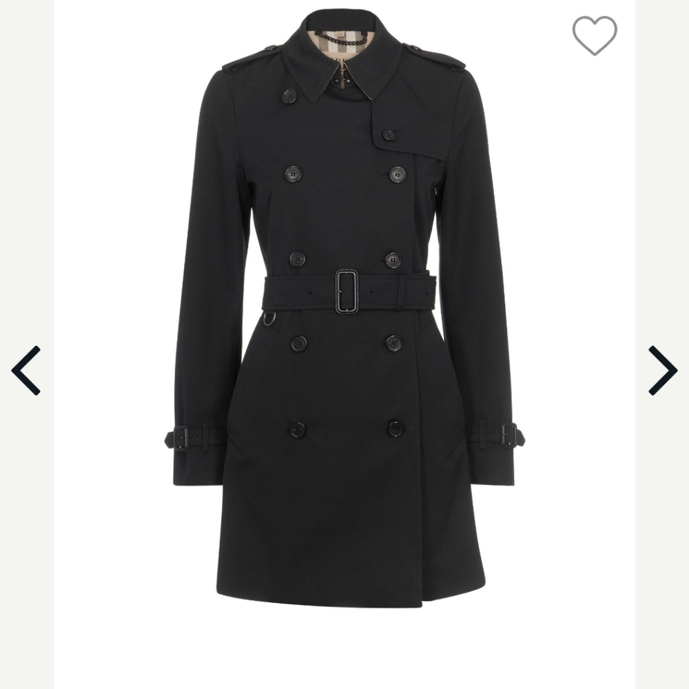 Burberry Black Trench Coat Sz 2